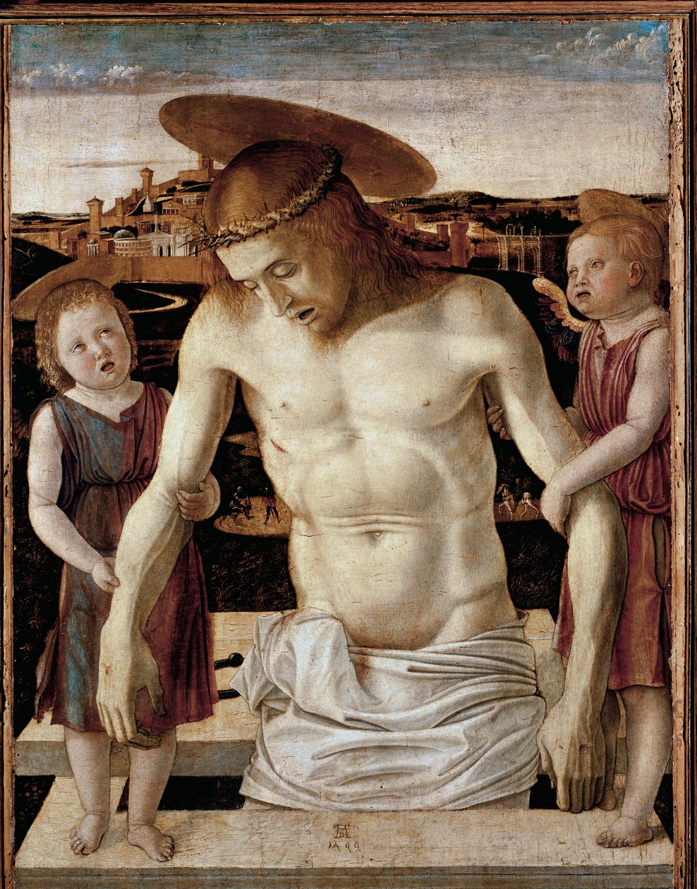 Død Kristus med to engler (tempera på panel av Giovanni Bellini