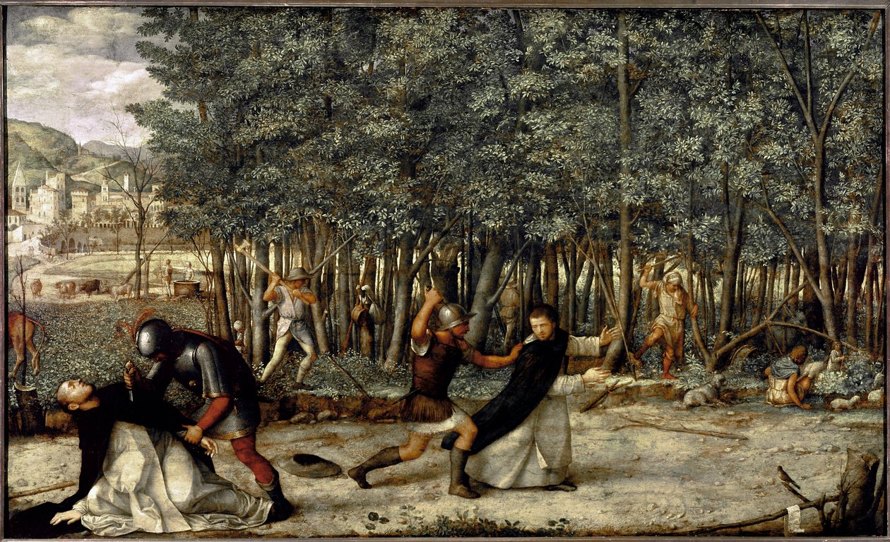 Saint Peter Martyrs død (tempera på panel, rundt 1509) av Giovanni Bellini