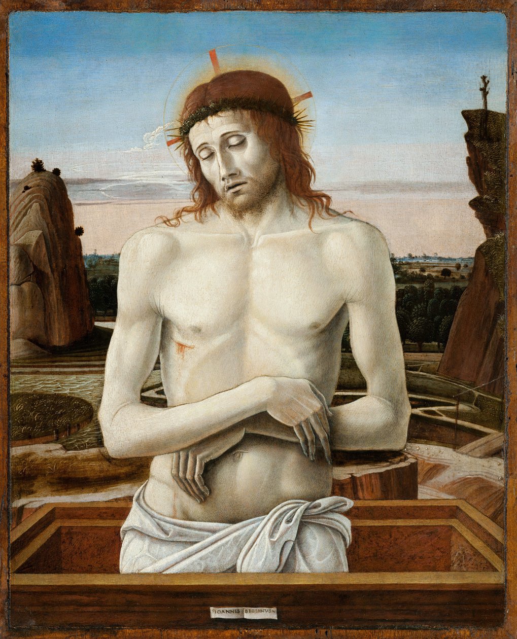 Sorgens Kristus, eller Kristus representert som en sorgens mann - Sorgens mann - Bellini, Giovanni (1430-1516) - 1460-1469 - Olje på tre - 50x40 - Museo Poldi Pezzoli, Milano av Giovanni Bellini