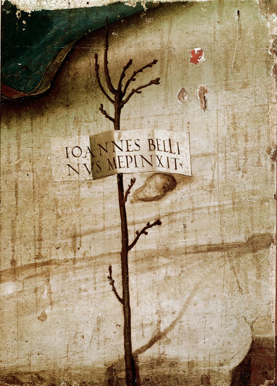 Lite tre og cardrige. Detalj (tempera på panel av Giovanni Bellini