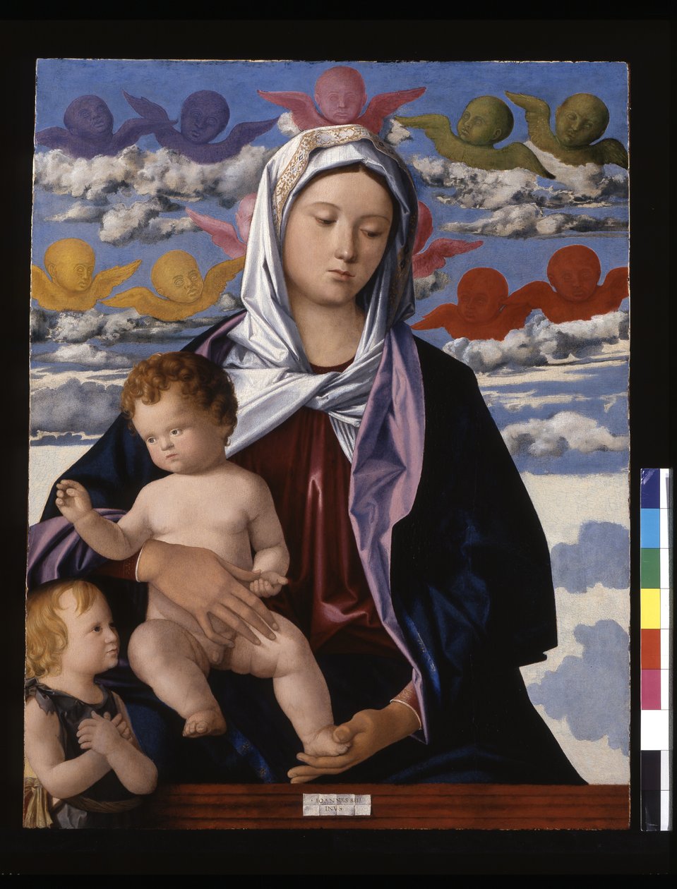 Madonna og barn med døperen Johannes (tempera og olje på tre) av Giovanni Bellini