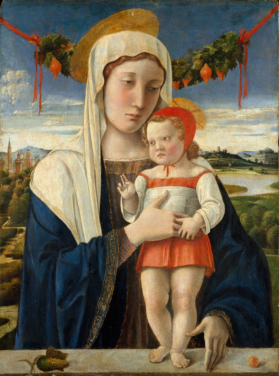 Madonna og barn, ca. 1470 (tempera, olje og gull på tre) av Giovanni Bellini