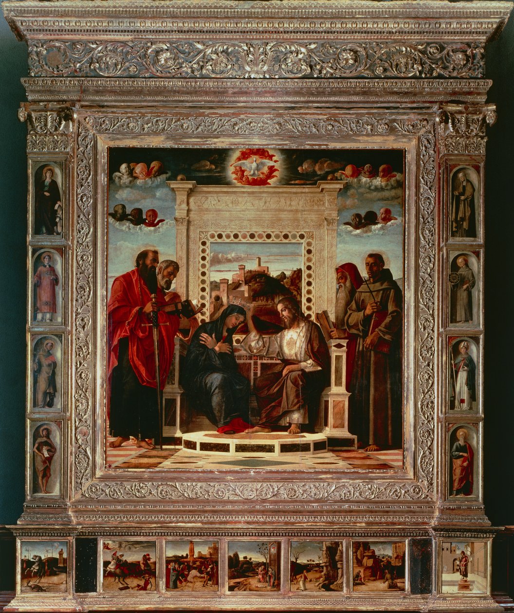 Pesaro altertavle av Giovanni Bellini (1431-36 - 1516), olje på lerret, 262x240 cm, detalj, ca 1475 av Giovanni Bellini