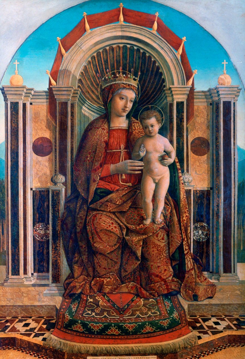 Jomfruen og barnet på tronen, c1475-1485 av Giovanni Bellini