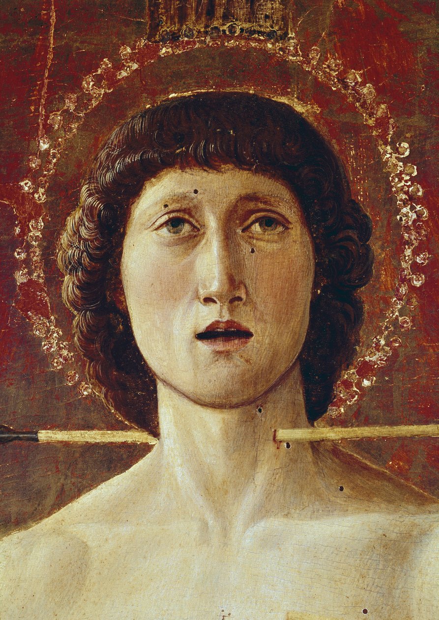 Triptyk av St Sebastian. Sentralpanel (tempera på panel av Giovanni Bellini