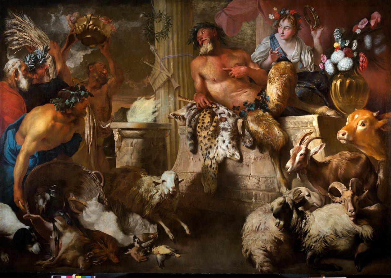 Sacrifice to Pan, ca. 1640 (olje på lerret) av Giovanni Benedetto (1609 64) Castiglione