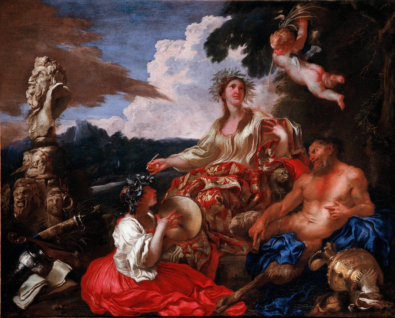 Allegori av musikk. Maleri av Giovanni Benedetto Castiglione kjent som Grechetto (1610-1665). Genova (gener), privat samling. av Giovanni Benedetto Castiglione