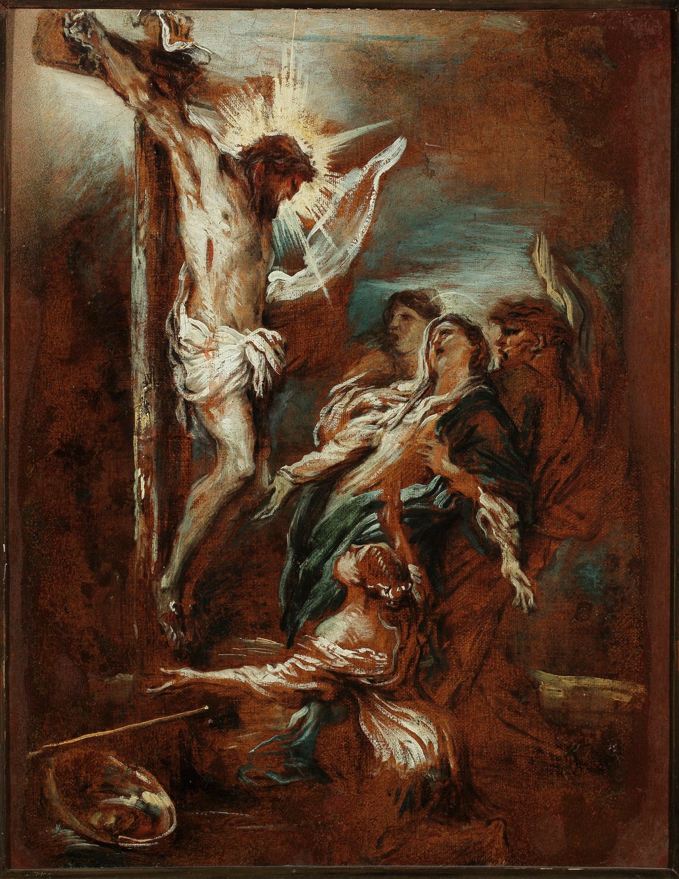 Korsfestelsesmaleri av Giovanni Benedetto Castiglione dit il Grechetto (1610-1665) 1600-tallets gener Nye gatemuseer av Giovanni Benedetto Castiglione