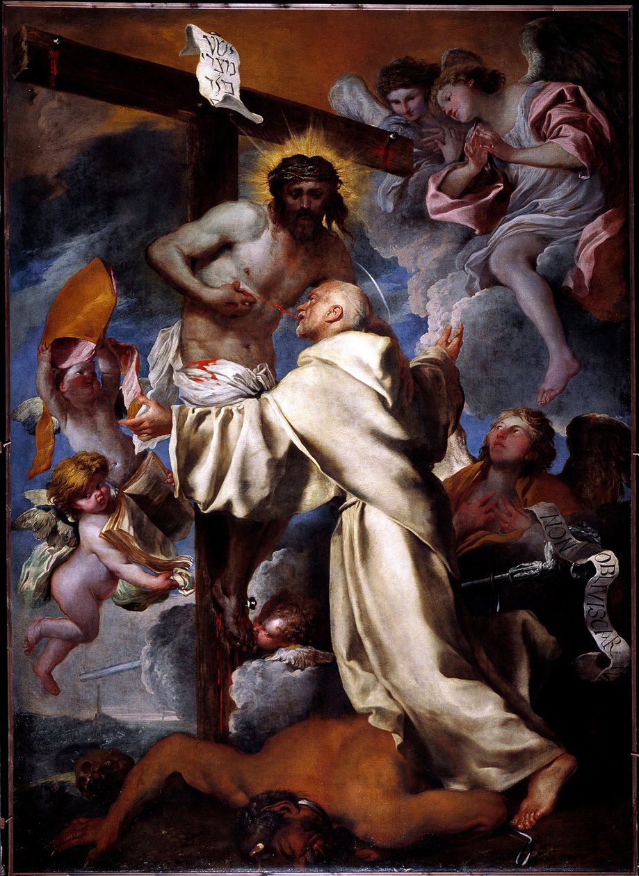 Mystical Vision of St Bernard (olje på lerret av Giovanni Benedetto Castiglione