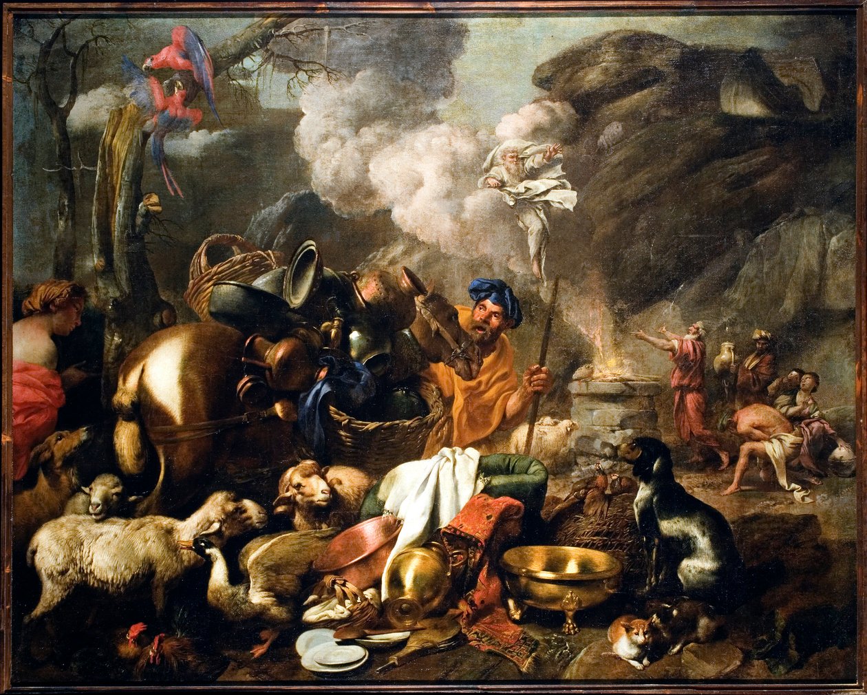 The Sacrifice of Noe etter syndfloden Maleri av Giovanni Benedetto Castiglione dit il Grechetto (1610-1665) Genes fra 1600-tallet, Musei di Strada Nuova av Giovanni Benedetto Castiglione