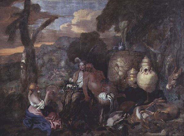 Bacchantes og en Satyr av Giovanni Benedetto Castiglione
