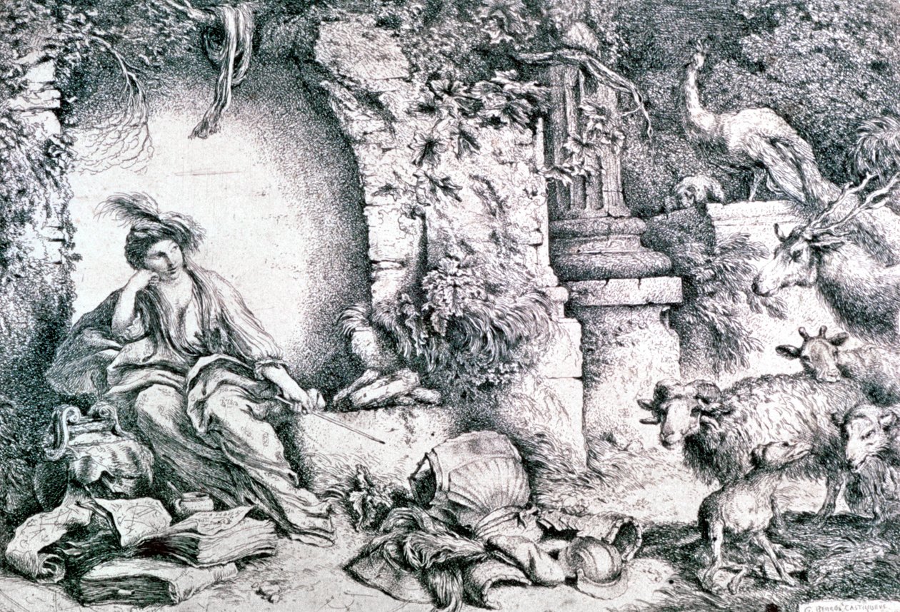 Circe Changing Ulysses Men, c1650 av Giovanni Benedetto Castiglione