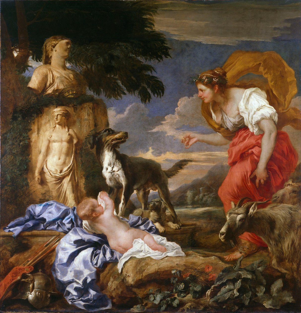 Cyrus mit der Frau des Hirten Spako av Giovanni Benedetto Castiglione