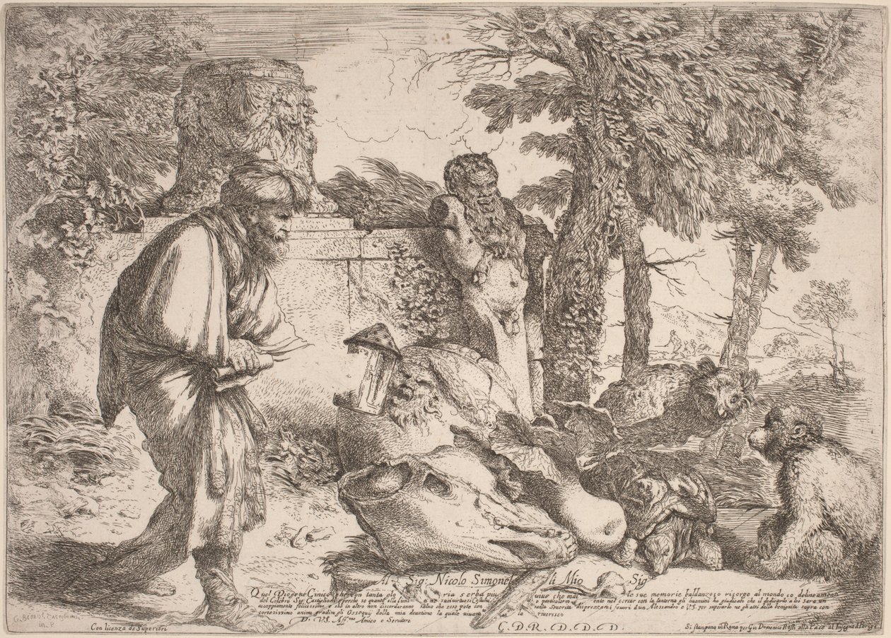 Diogenes søker etter en ærlig mann av Giovanni Benedetto Castiglione