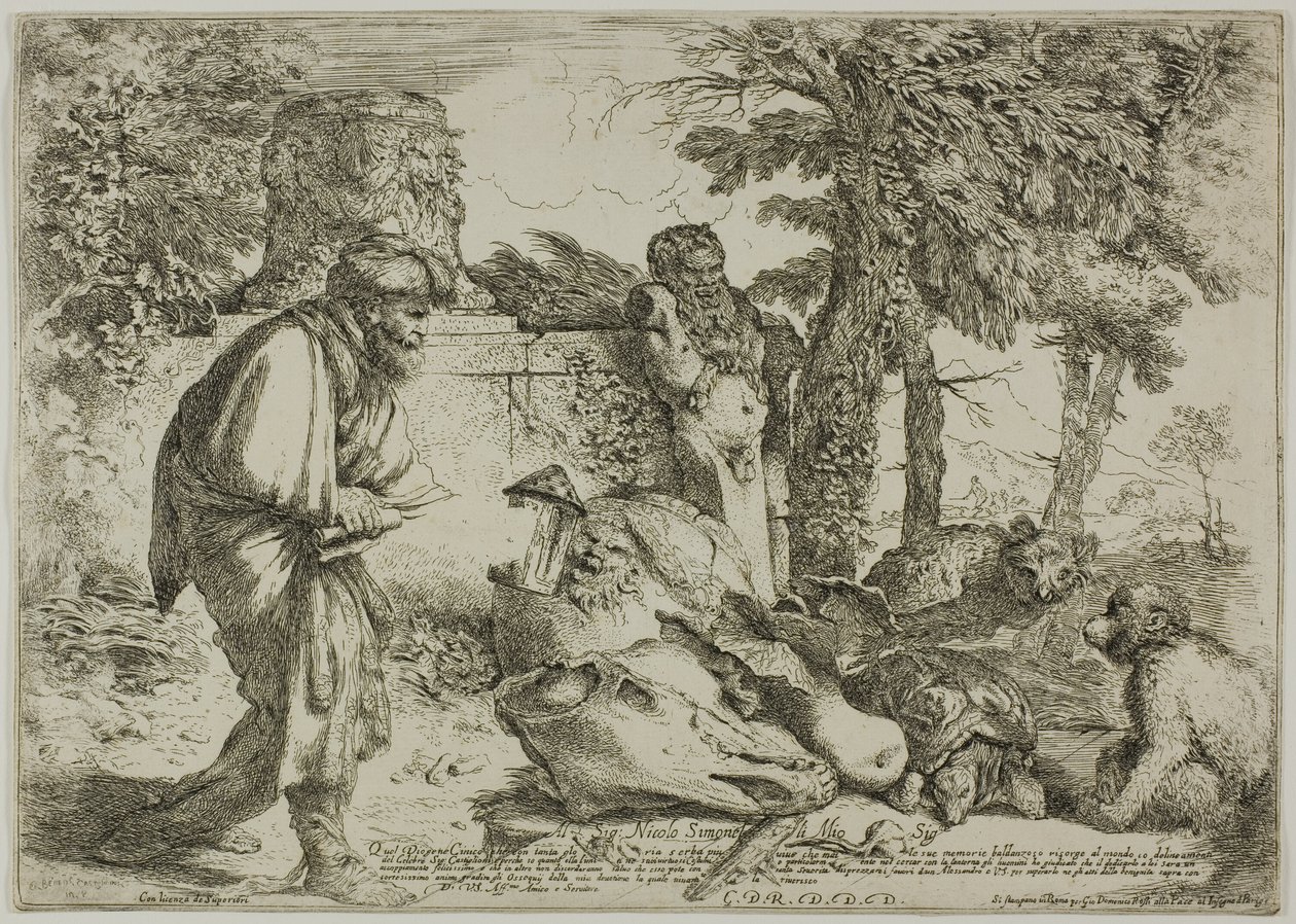 Diogenes søker en ærlig mann av Giovanni Benedetto Castiglione