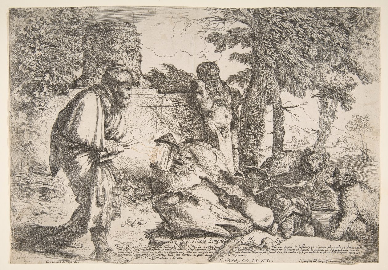 Diogenes søker etter en ærlig mann, ca. 1645-47. av Giovanni Benedetto Castiglione