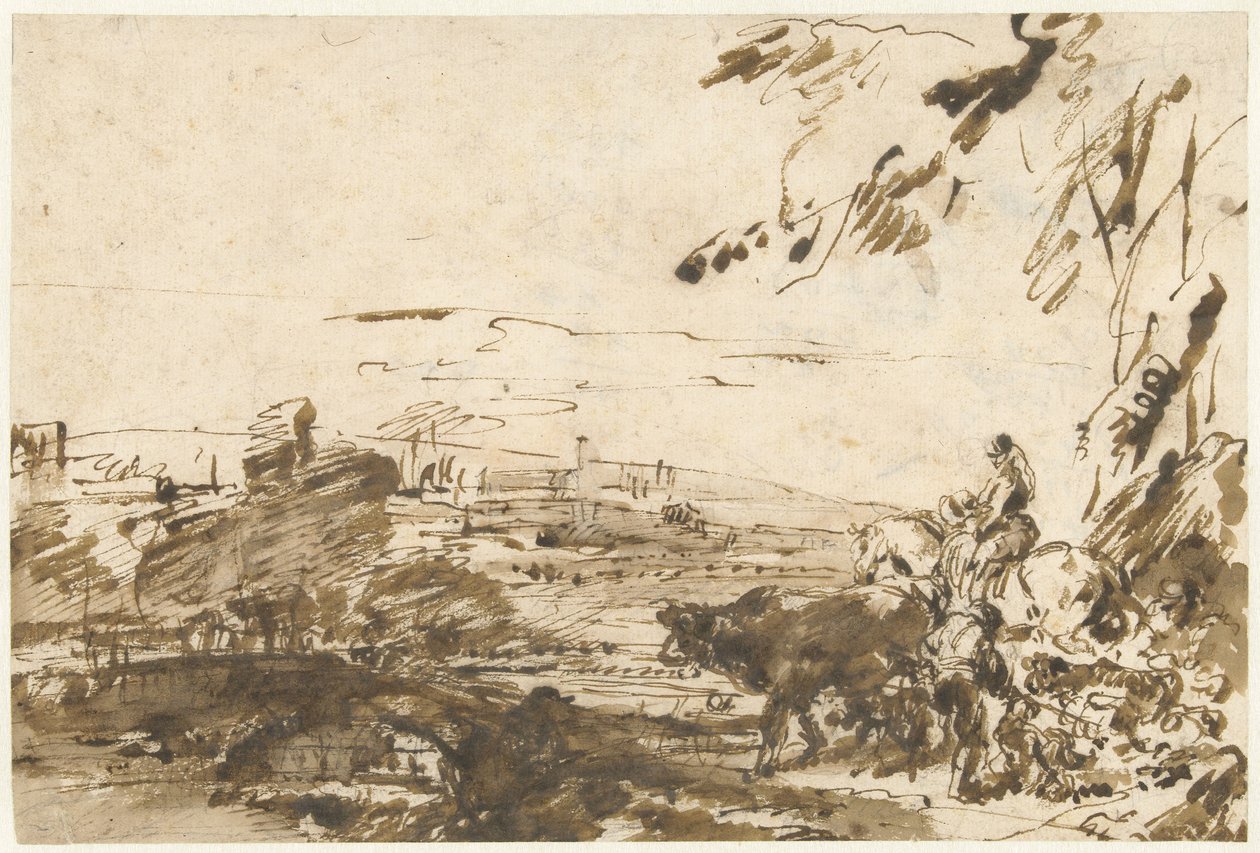 Hyrder med flokk av Giovanni Benedetto Castiglione