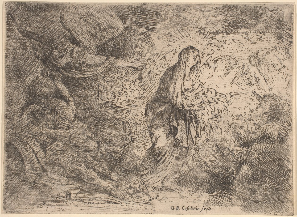 Joseph vekket av engelen av Giovanni Benedetto Castiglione