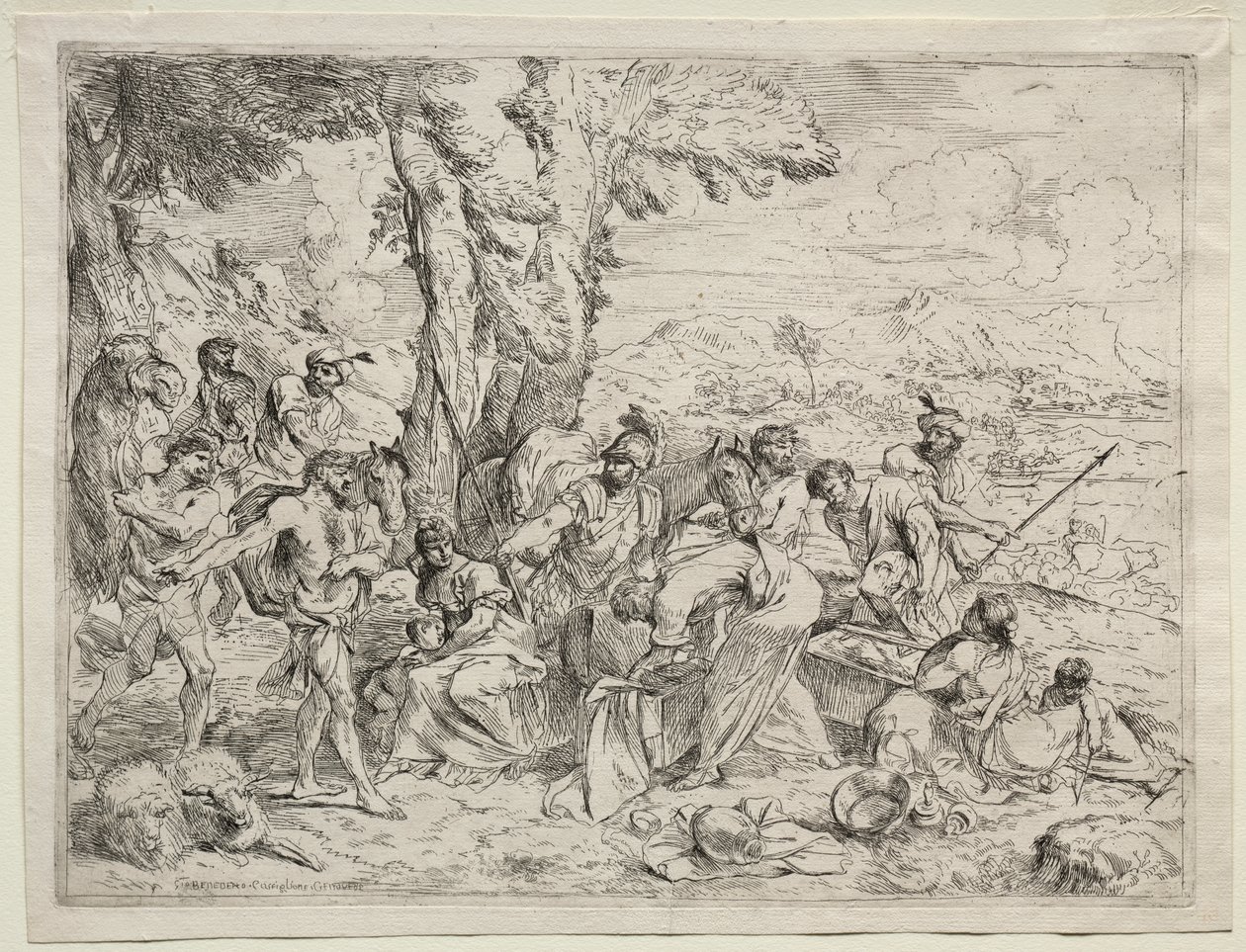 Laban søker etter idoler i Rachels bagasje av Giovanni Benedetto Castiglione