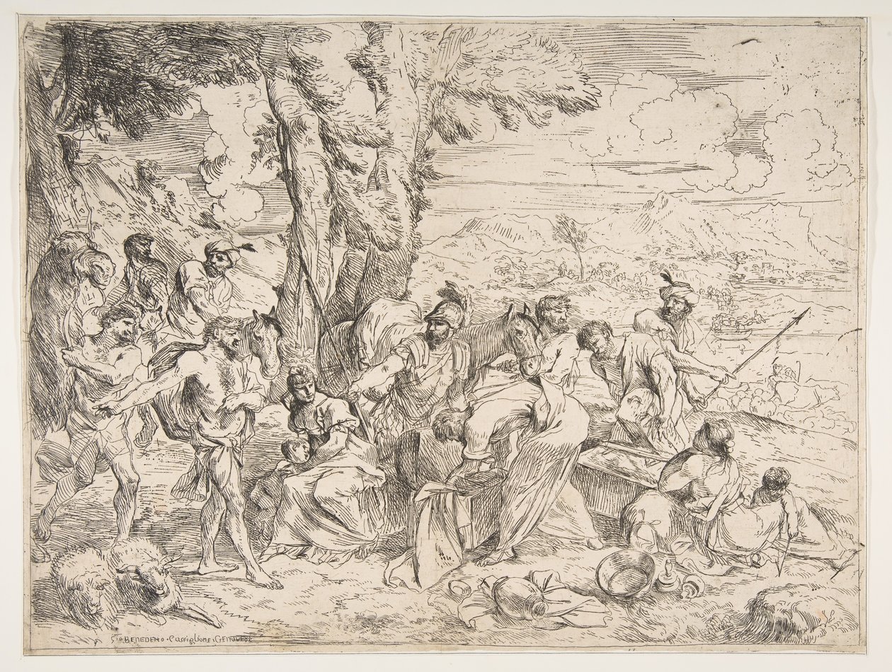 Laban søker etter avguder blant Jacobs eiendeler, ca. 1635-40. av Giovanni Benedetto Castiglione