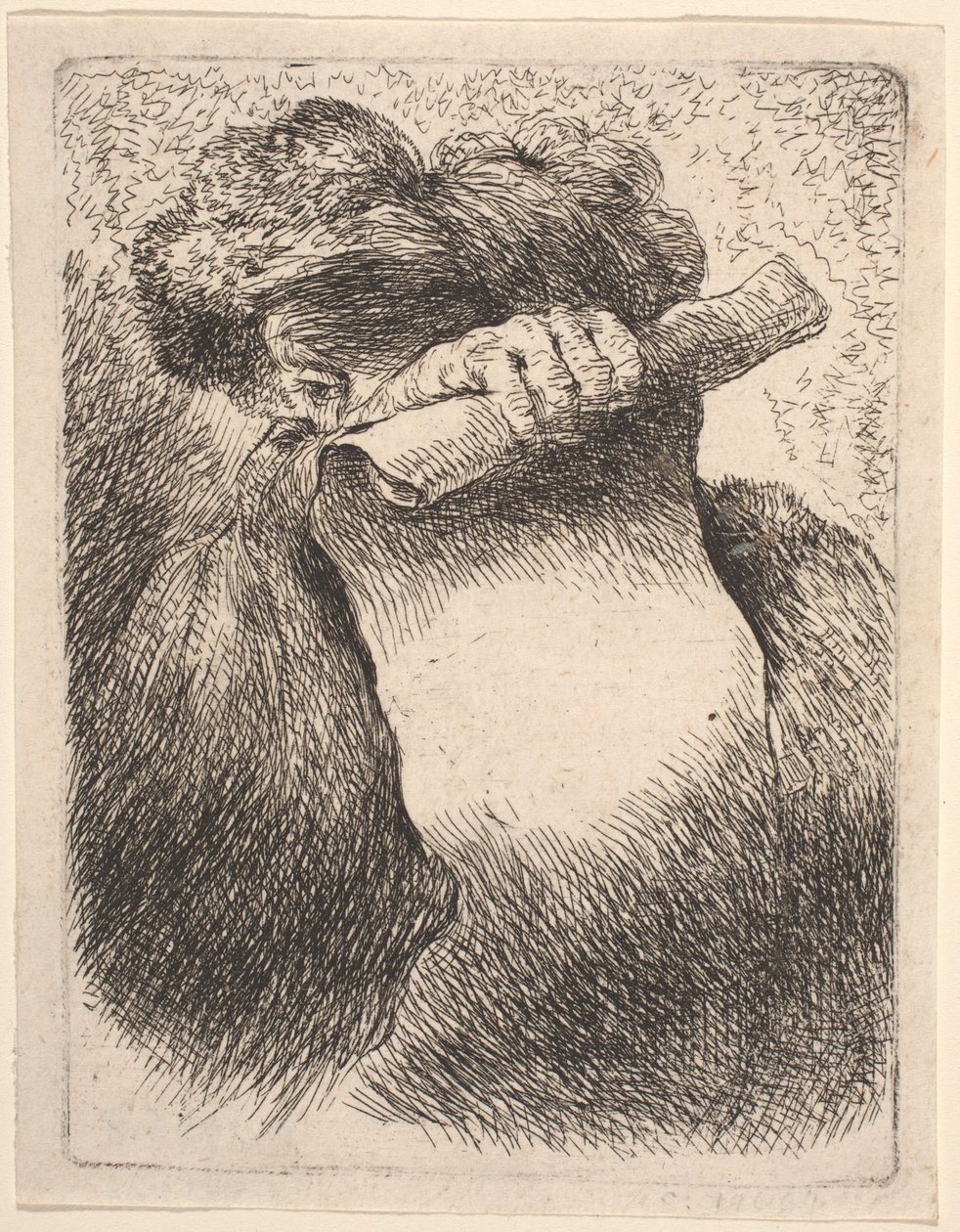 Mann med en rulle av Giovanni Benedetto Castiglione
