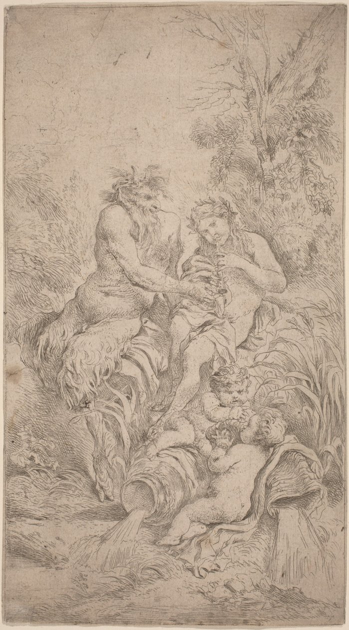 Pan og Olympus av Giovanni Benedetto Castiglione