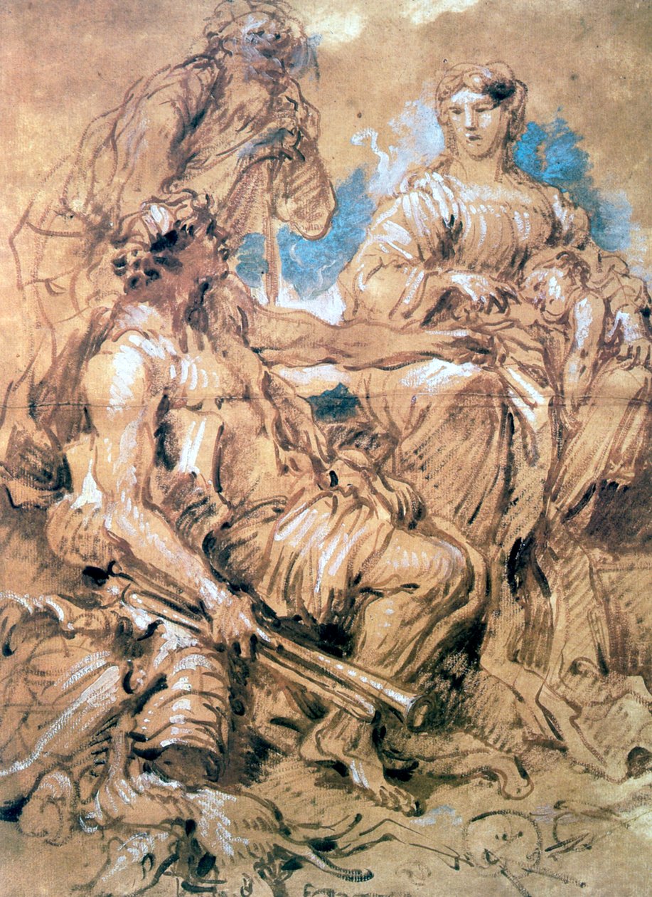 Studie av figurer i kostyme, c1635-1670 av Giovanni Benedetto Castiglione