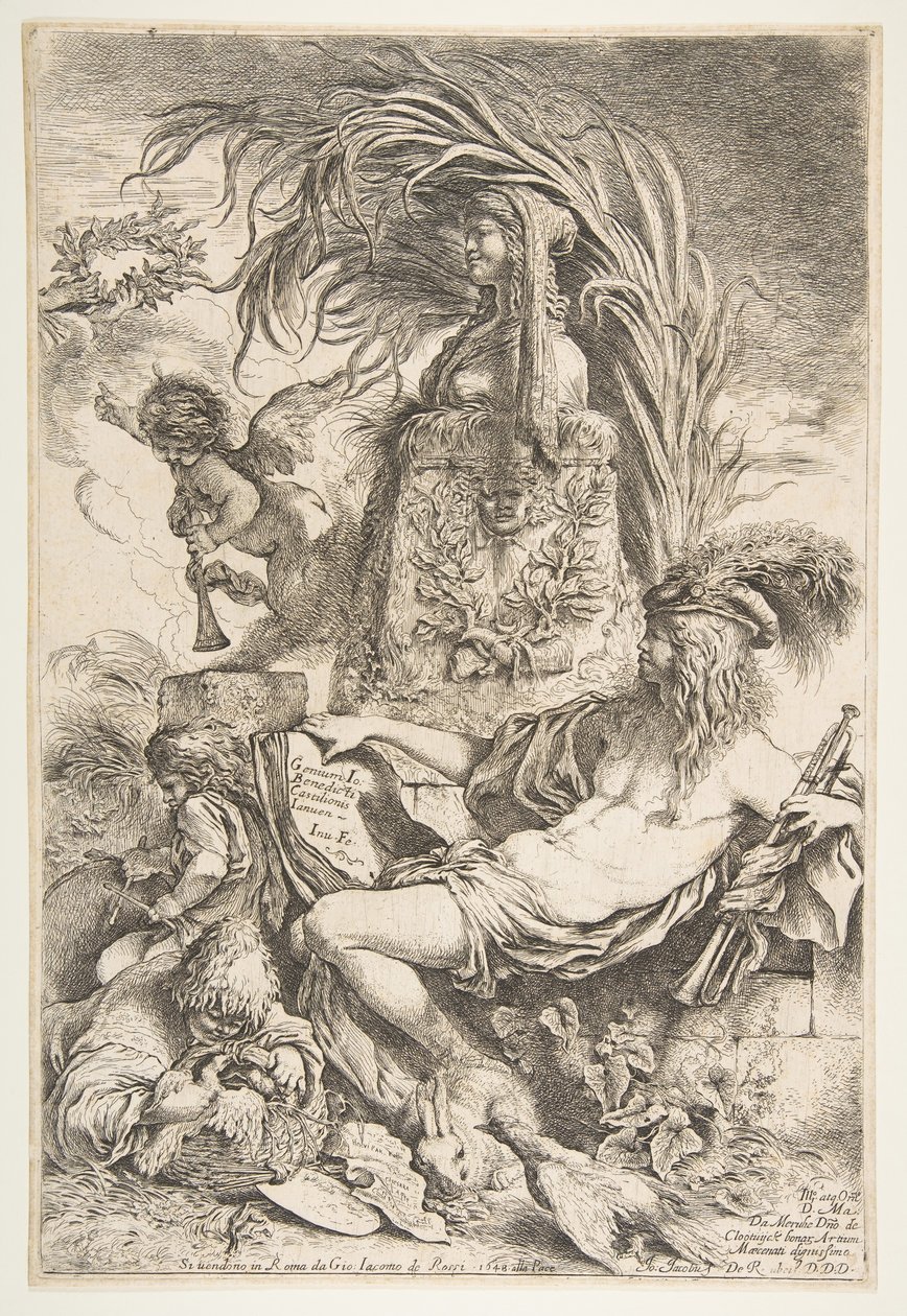 Geniet til Castiglione, ca. 1645-47 publisert 1648. av Giovanni Benedetto Castiglione