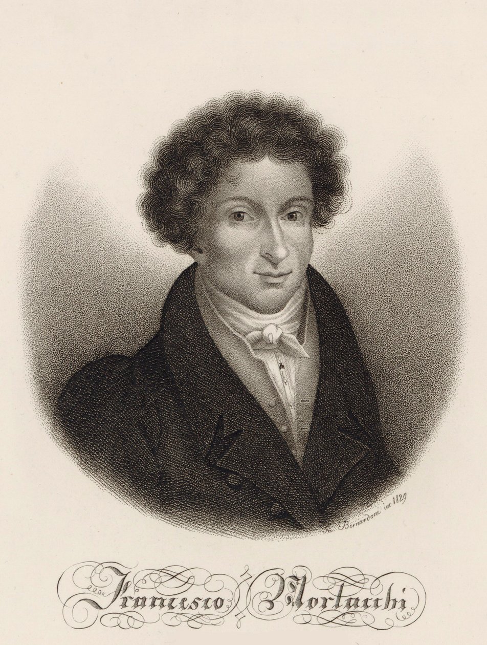 Portrett av komponisten Francesco Morlacchi 1784-1841, 1829. av Giovanni Bernardoni