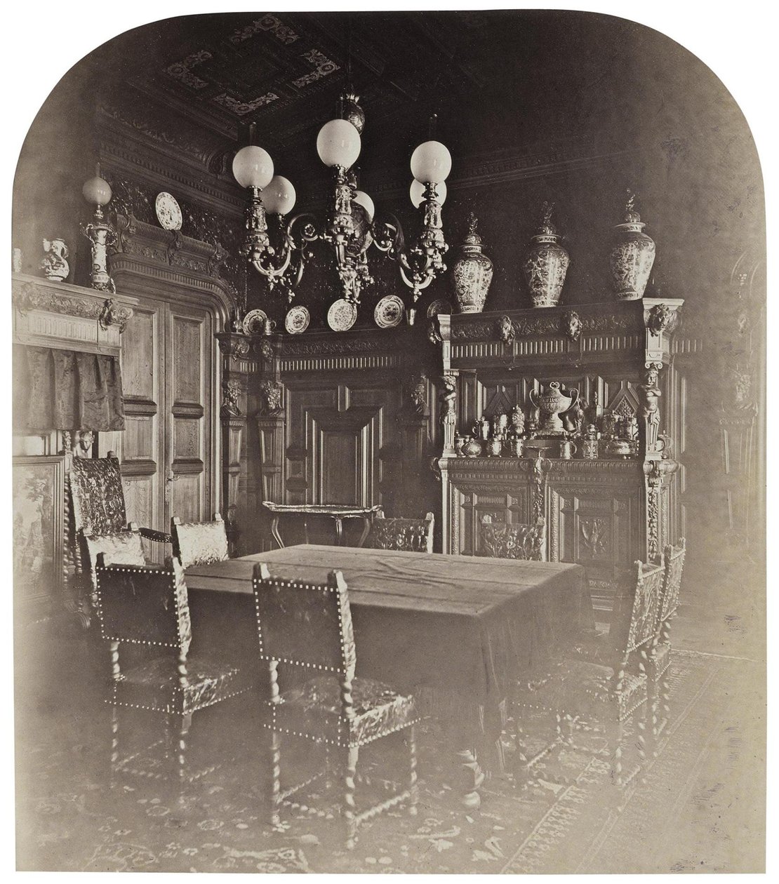 Huset til Ivan Paskevich ved den engelske vollen i Petersburg. Spisestuen, 1860-tallet av Giovanni Bianchi