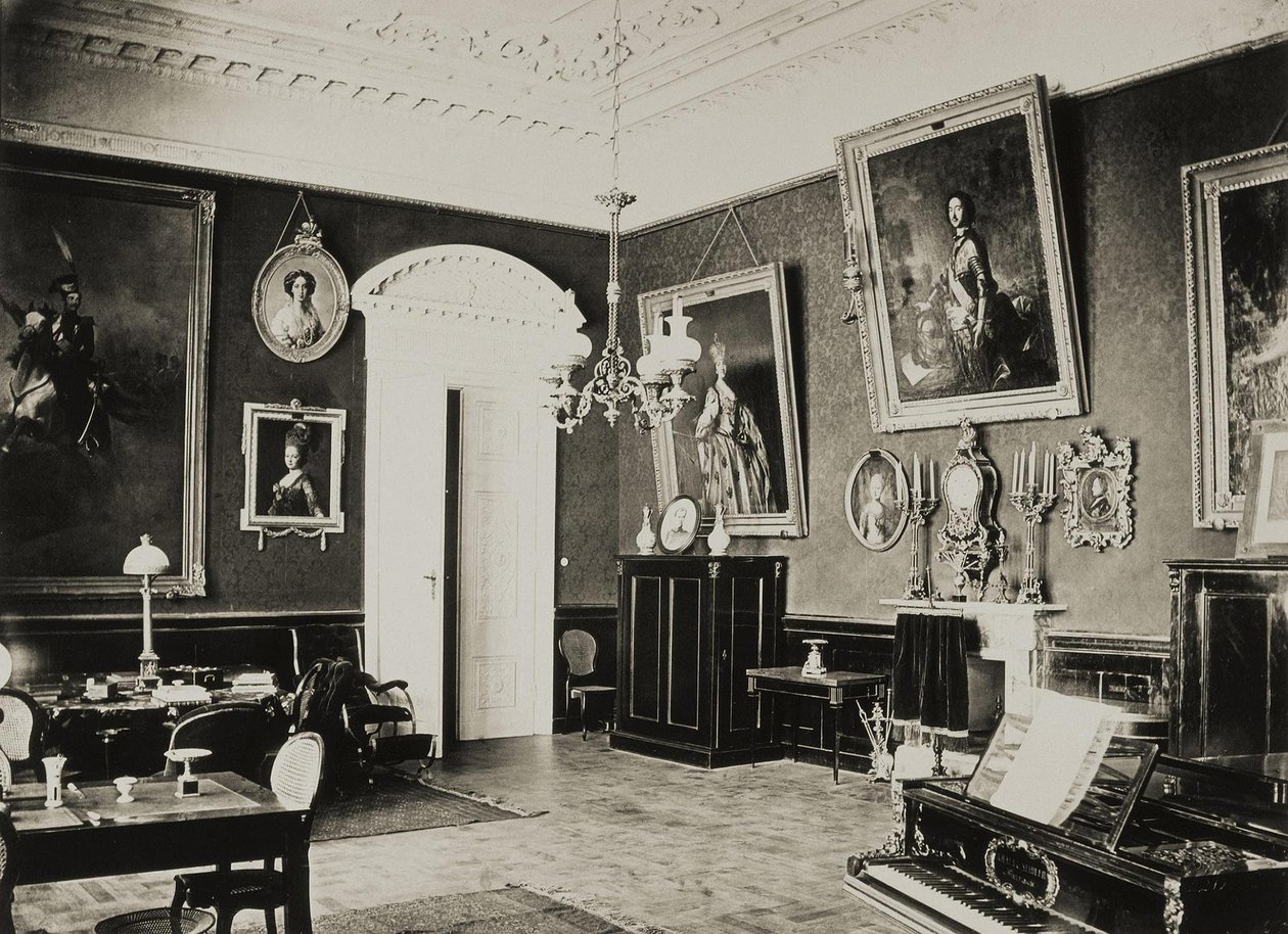 Paskevich Residence i Gomel. Rød stue, 1860-tallet av Giovanni Bianchi