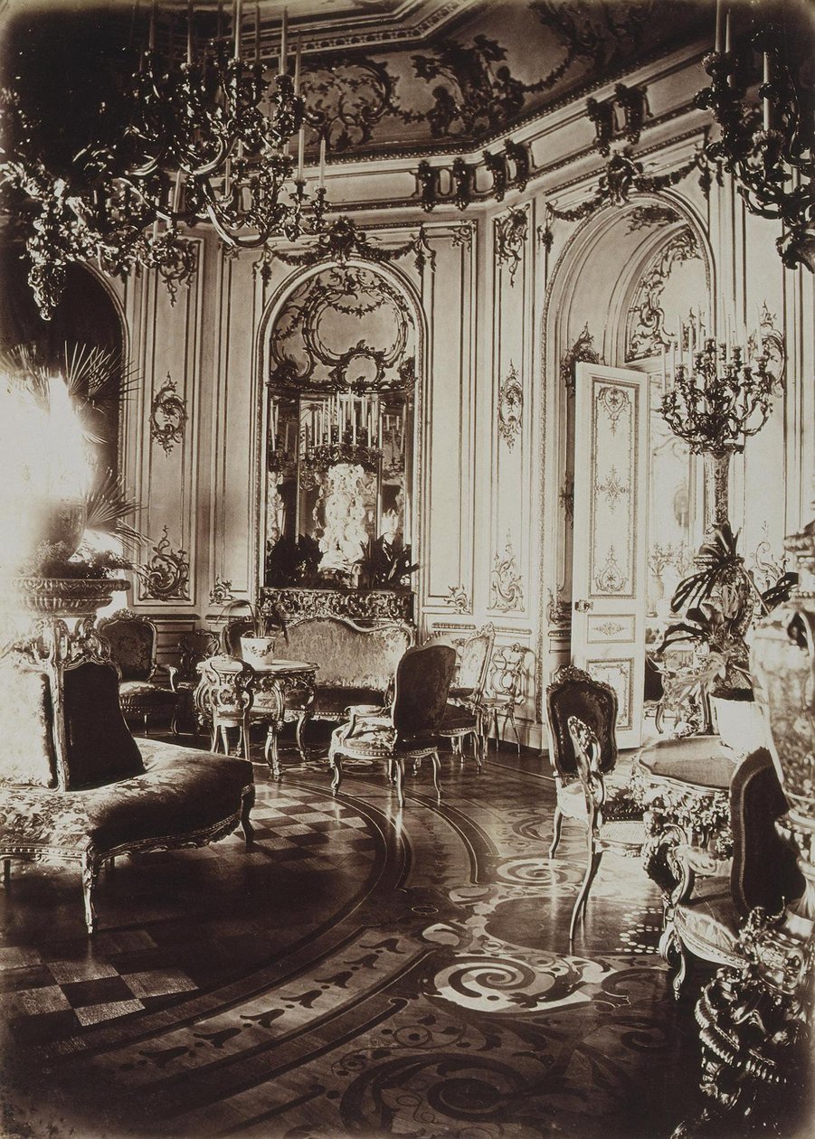 Stroganov-palasset i St. Petersburg. Oval stue, 1860-tallet av Giovanni Bianchi