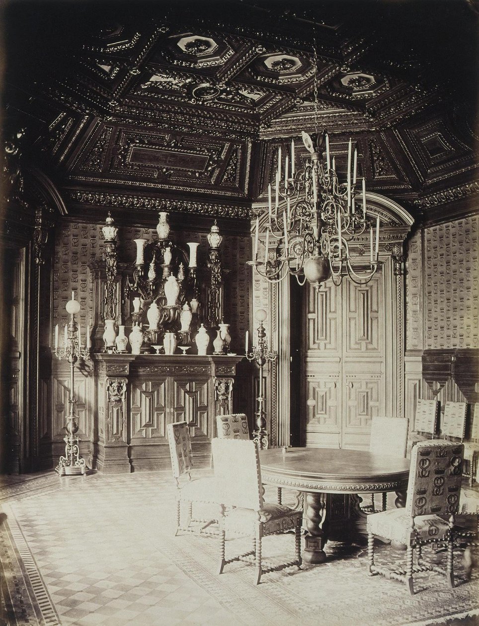 Stroganov-palasset i St. Petersburg. Spisestuen, 1860-tallet av Giovanni Bianchi