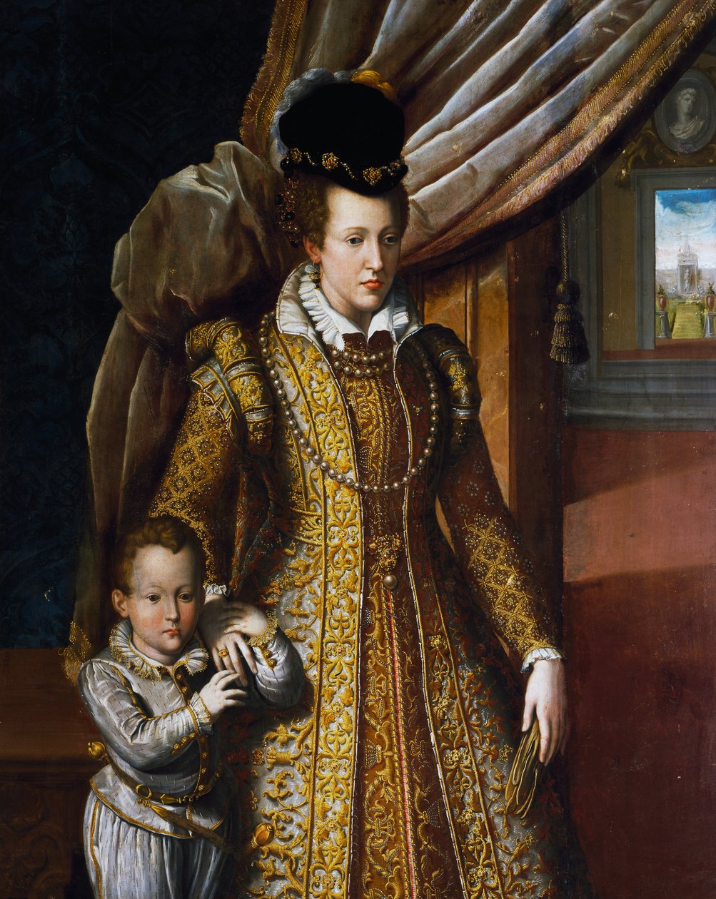 Portrett av Joanna av Østerrike, storhertuginne av Toscana, av Giovanni Bizzelli, maleri av Giovanni Bizzelli