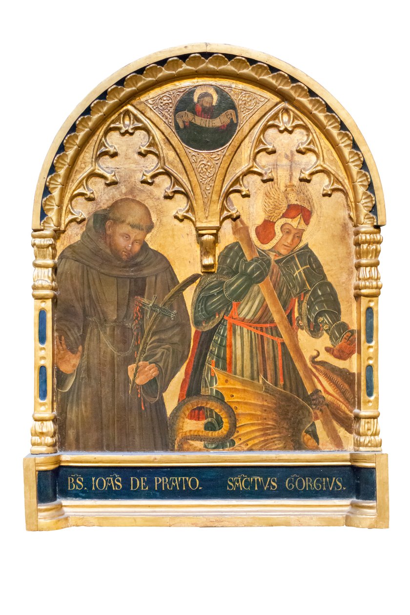 Den salige Johannes av Prato og Saint George av Giovanni Boccati or Boccatto
