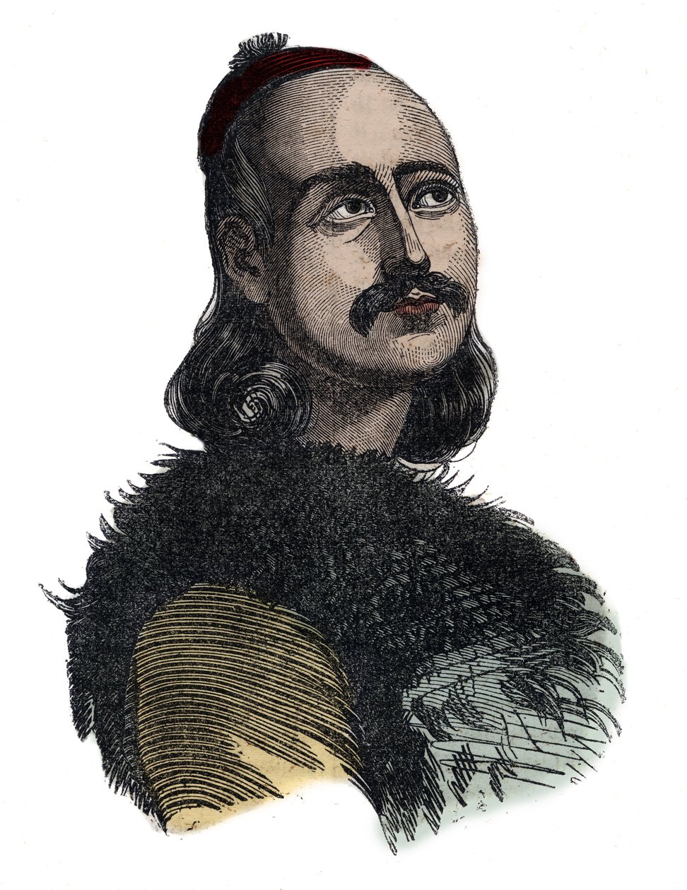 Markos Botsaris (Marco Botzaris) general and hero of the Greek War of Independence 1788-1823 - engraving by Giovanni Boggi av Giovanni Boggi