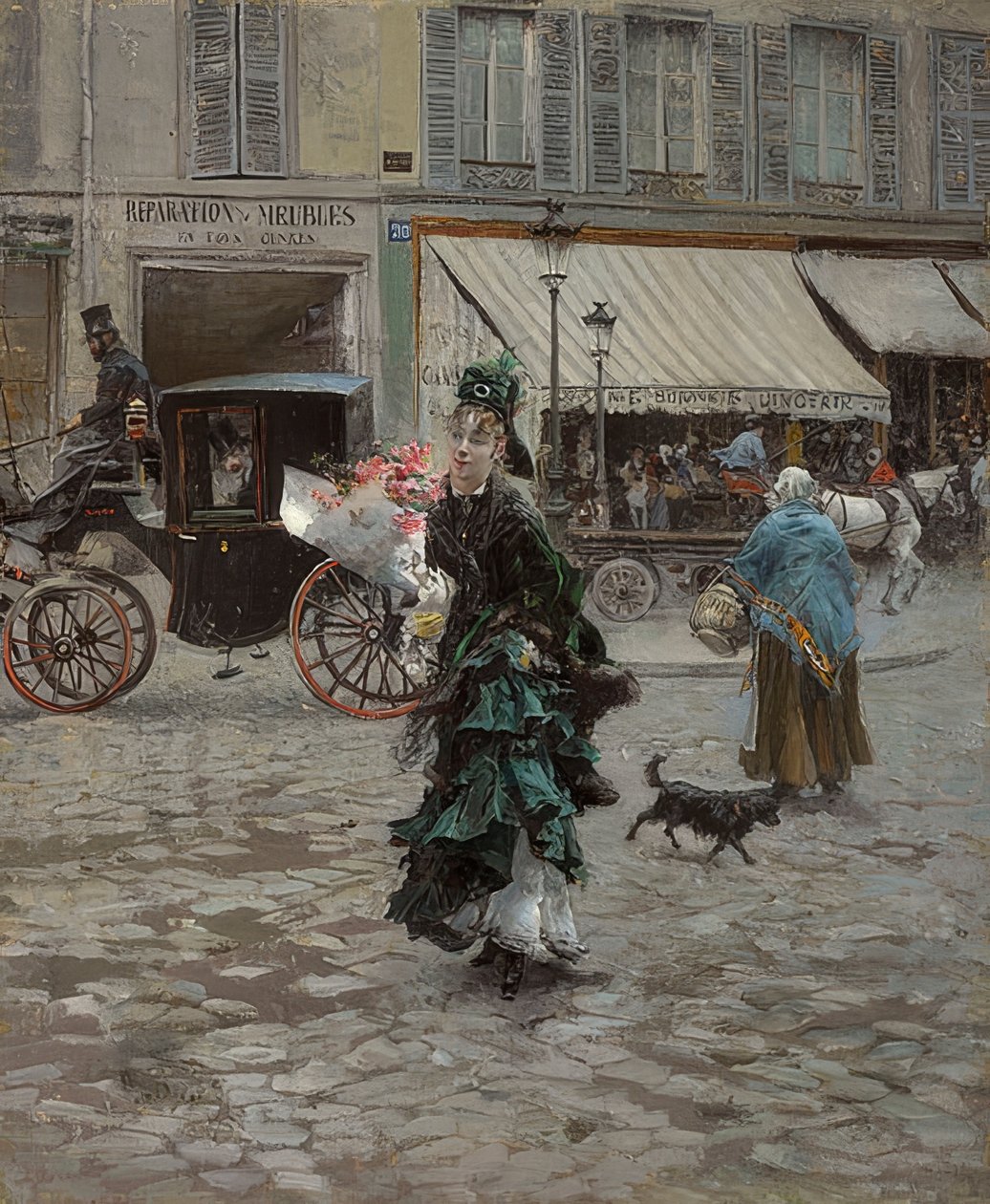 Når du krysser gaten. 1873-75 av Giovanni Boldini