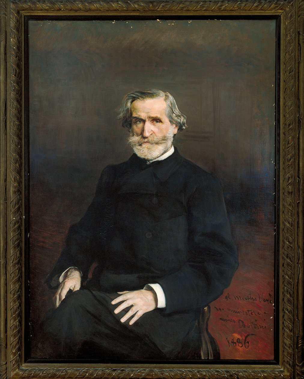 Italia, Portrett av den italienske komponisten Giuseppe Verdi av Giovanni Boldini