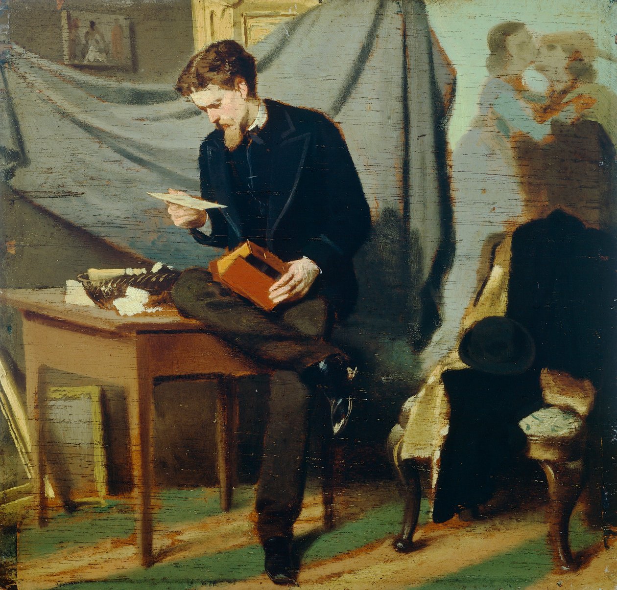 Lanfredini selvportrett, ca 1866, av Giovanni Boldini (1842-1931), olje på panel av Giovanni Boldini