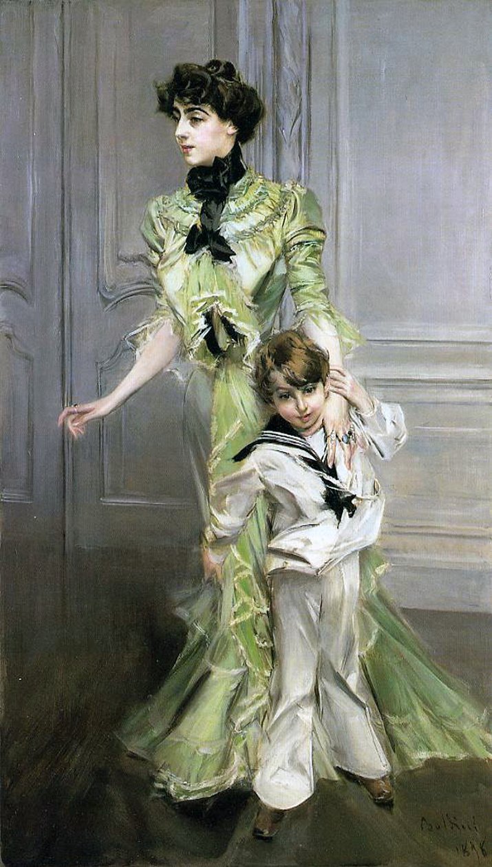 Madame Georges Hugo og hennes sønn Jean av Giovanni Boldini