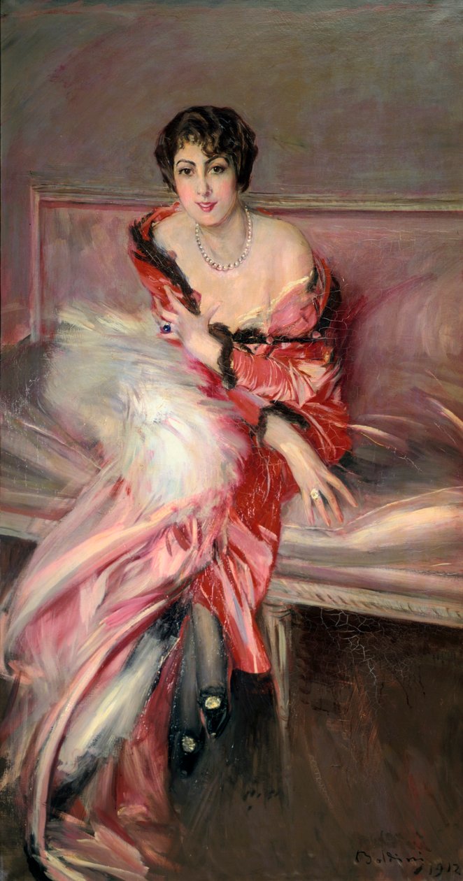 Madame Juillard In Red, 1912 av Giovanni Boldini