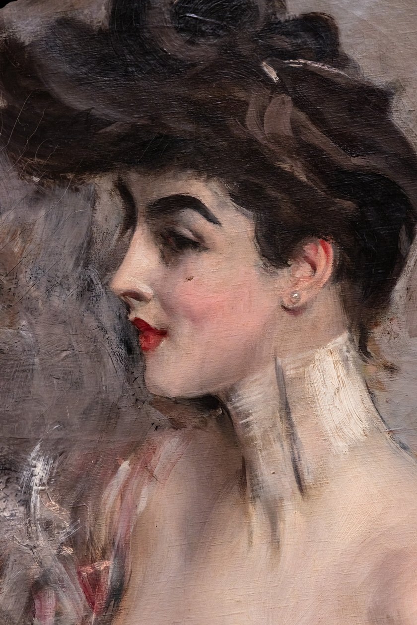 Madame X med perlecollier, detalj av Giovanni Boldini