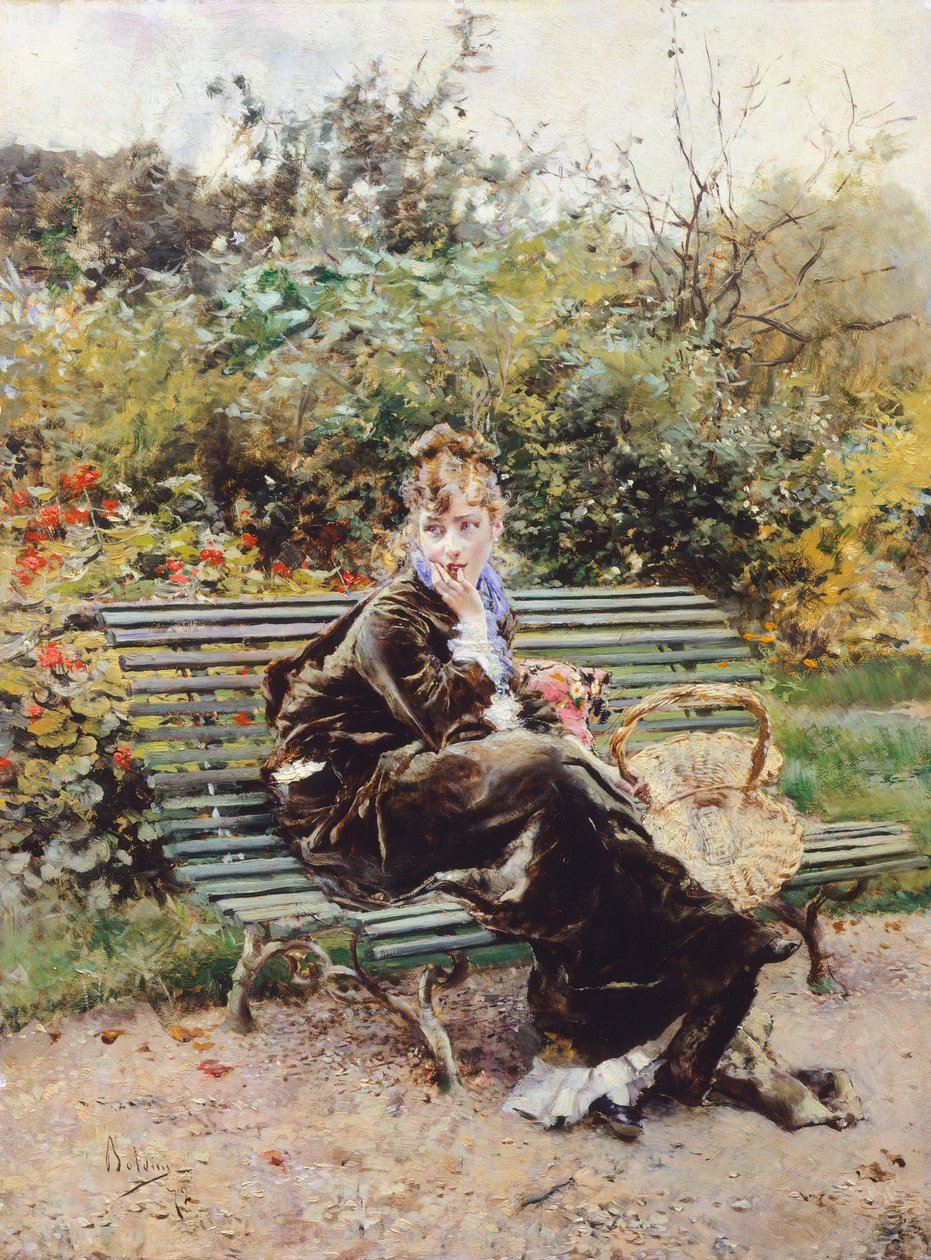 På benk i Bois, Hyde Park av Giovanni Boldini