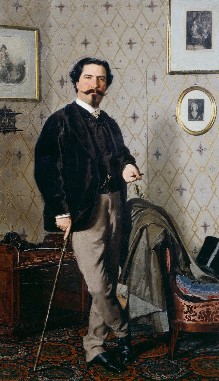 Portrett av Cristiano Banti med stokken av Giovanni Boldini