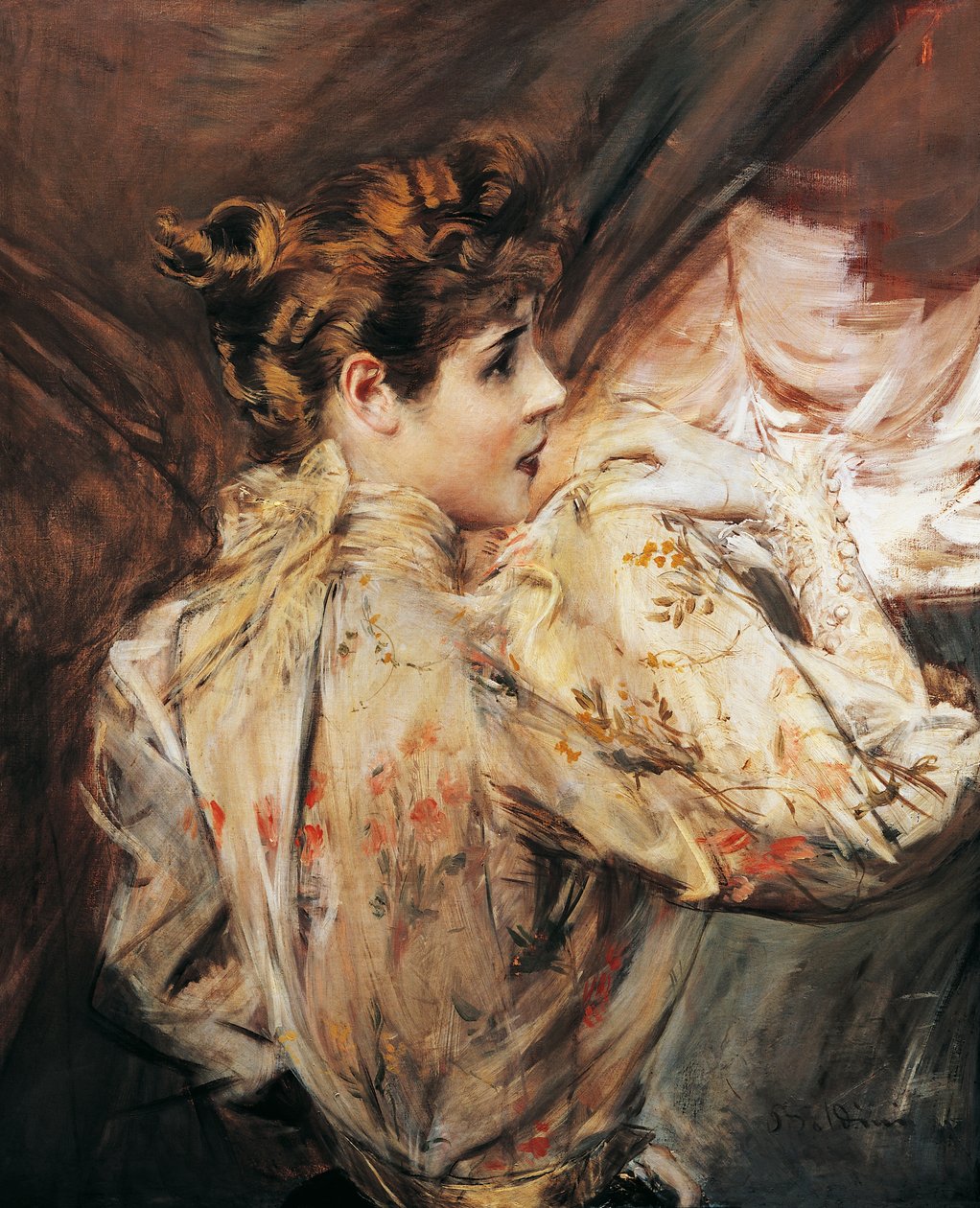 Portrett av Eleonora Duse (Vigevano 1858 - Pittsburgh 1924), italiensk skuespillerinne, Maleri av Giovanni Boldini (1842-1931) av Giovanni Boldini