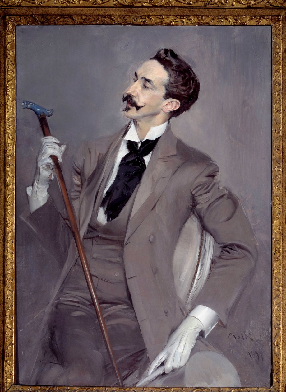 Portrett av greven Robert de Montesquiou (1855-1921), fransk Dandy-forfatter. Maleri av Giovanni Boldini (1842-1931) av Giovanni Boldini