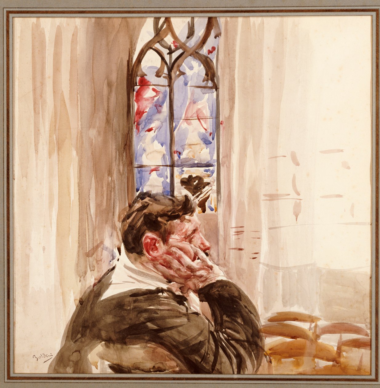 Portrett av en mann i en kirke, 1900 av Giovanni Boldini