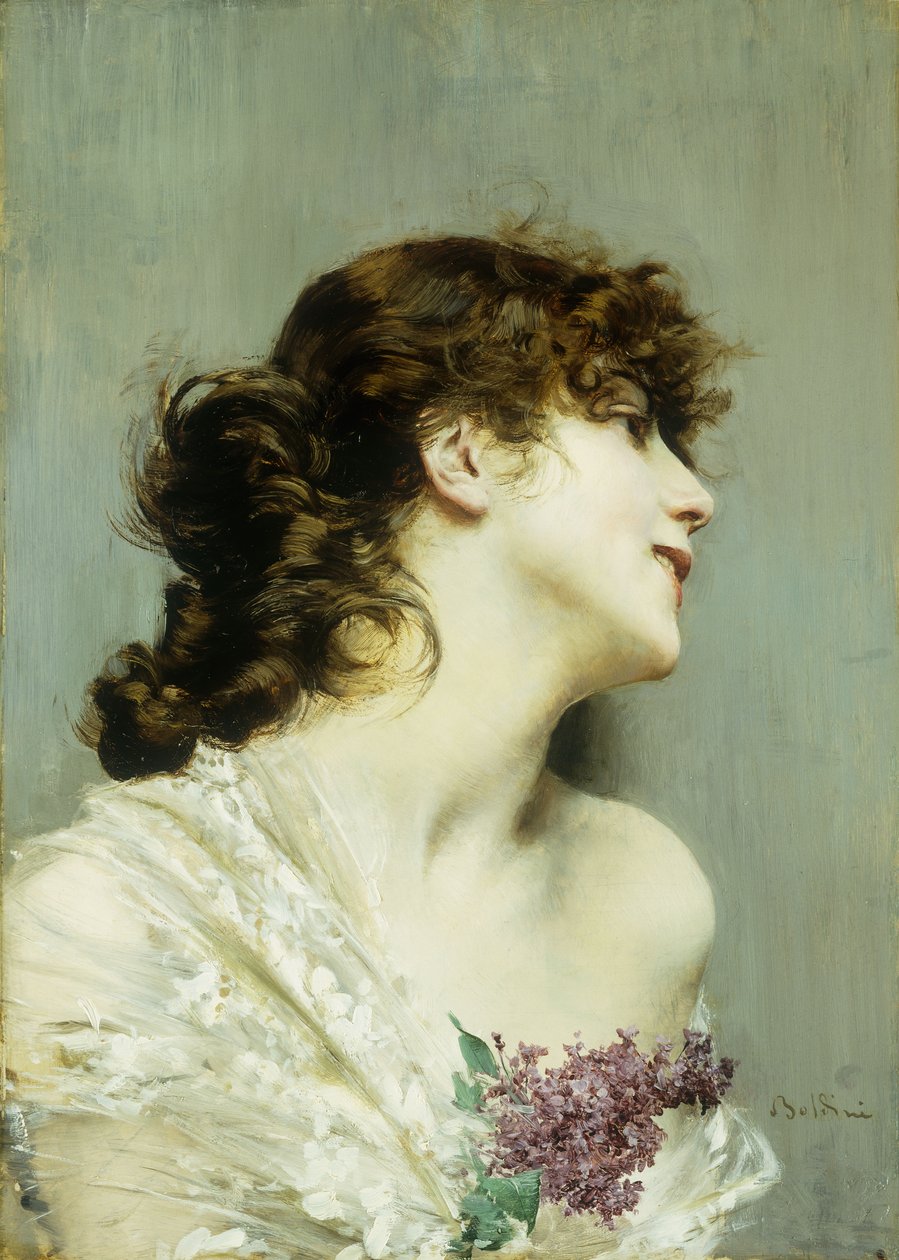 Profil av en ung kvinne, av Giovanni Boldini