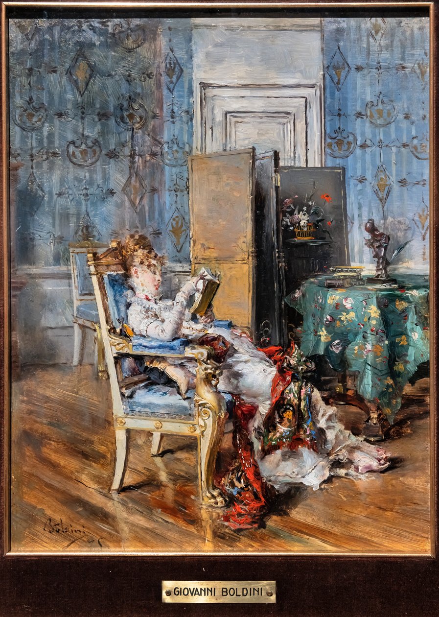 Lesende kvinne av Giovanni Boldini