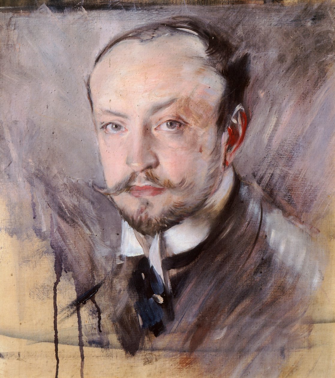 Selvportrett, sett forfra av Giovanni Boldini (1842-1931), olje på lerret av Giovanni Boldini